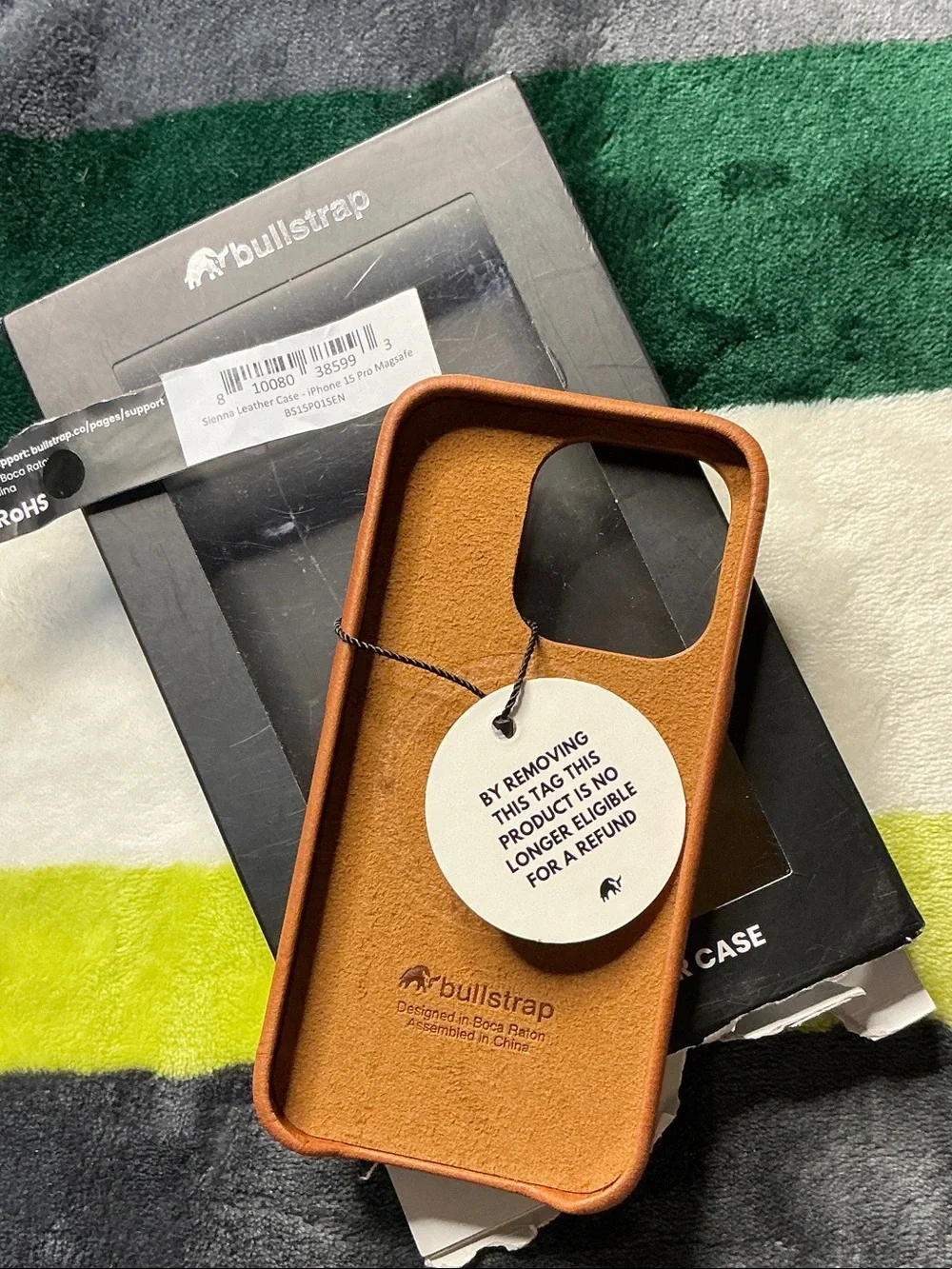 Bullstrap Genuine Leather iPhone Case - Tan For IPhone 15 Pro